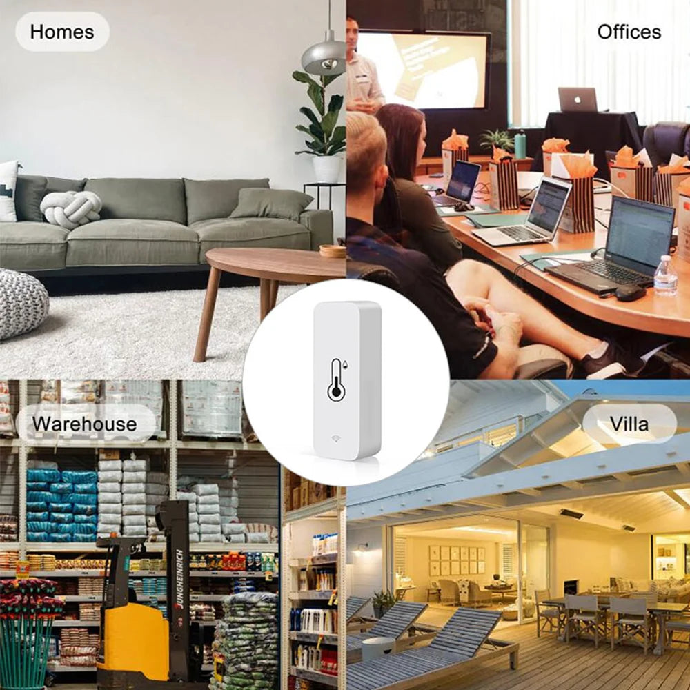 Tuya Smart Temperature and Humidity Sensor Wifi APP Remote Monitor for Smart Home Var Smartlife Workwith Alexa Google Assistant