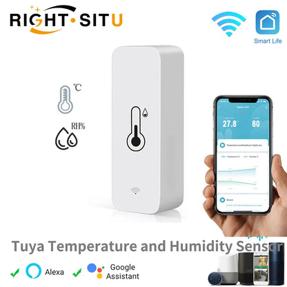 Tuya Smart Temperature and Humidity Sensor Wifi APP Remote Monitor for Smart Home Var Smartlife Workwith Alexa Google Assistant